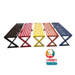 نیمکت انتظار حیاط فلزی رنگ کوره ای استاتیک
